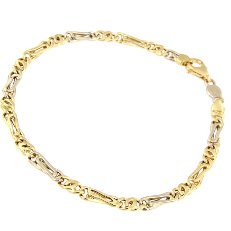 BRACCIALE DUE ORI 750/1000 MAGLIA 1+1 - CM 21 - 