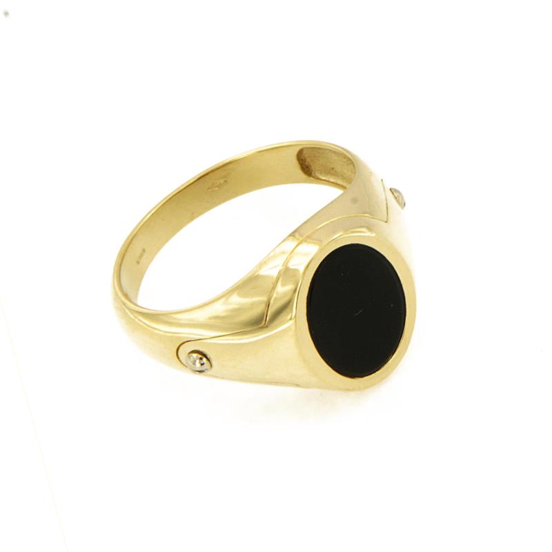 ANELLO DUE ORI 750/1000 CHEVALIER CON ONICE - MIS. 24.5 - 