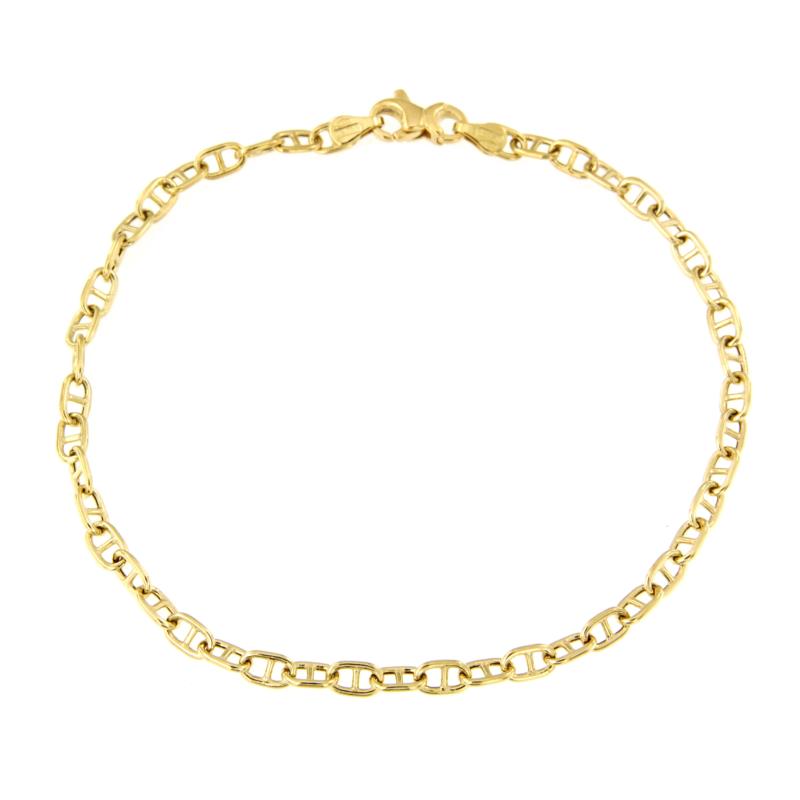 BRACCIALE ORO GIALLO 750/1000 MAGLIA FORZATINA CON TRAVERSINO -  CM 20 - 