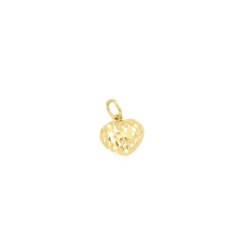 CIONDOLO ORO GIALLO 750/1000 CUORE SEMI-MARTELLATO  - 