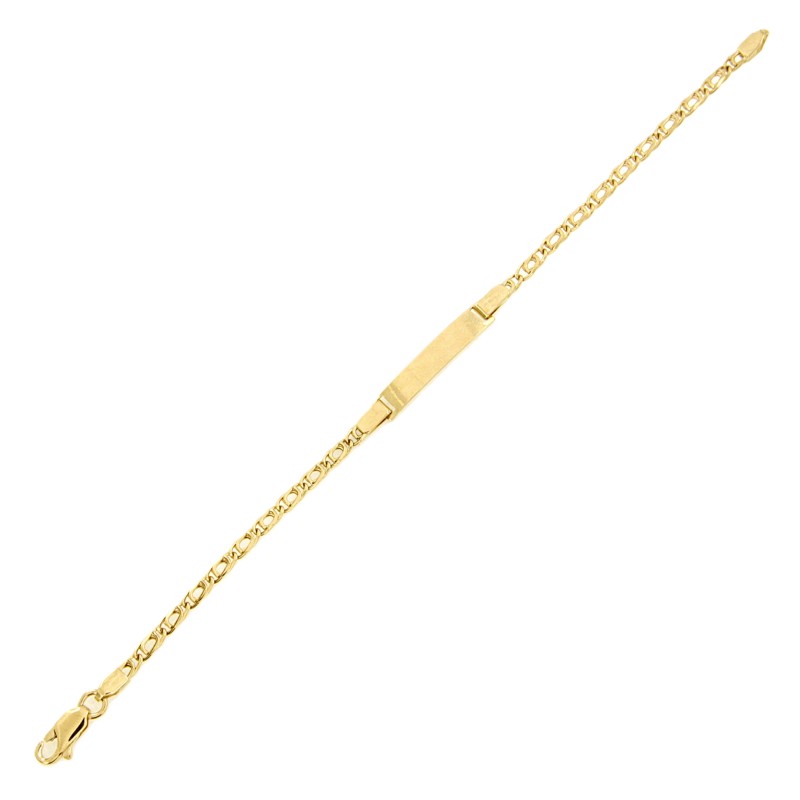 BRACCIALE ORO GIALLO 750/1000 MAGLIA GRUMETTA CON TARGHETTA - CM 16.5 - 