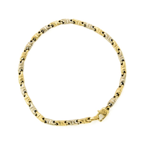 BRACCIALE DUE ORI 750/1000 MAGLIA A SEGMENTI - CM. 21 - 