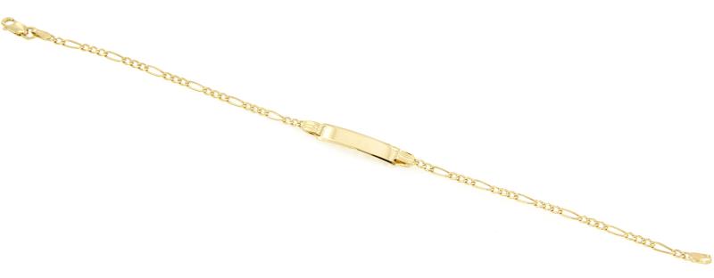 BRACCIALE ORO GIALLO 750/1000 MAGLIA 3+1 CON TARGHETTA - CM. 19 - 