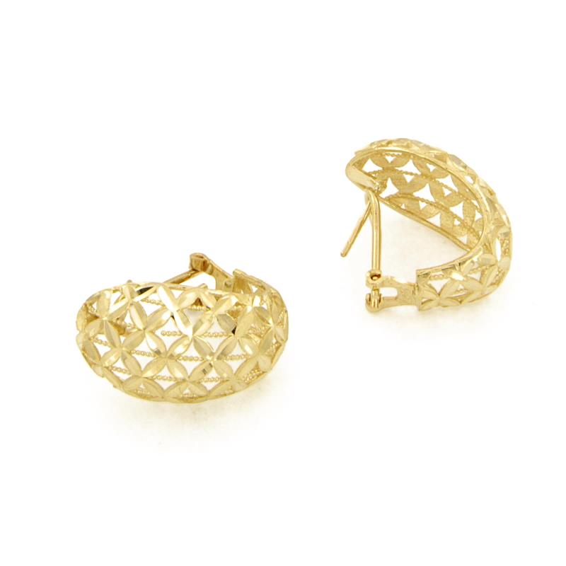 COPPIA ORECCHINI ORO GIALLO 750/1000 TRAFORATI A CLIP - 