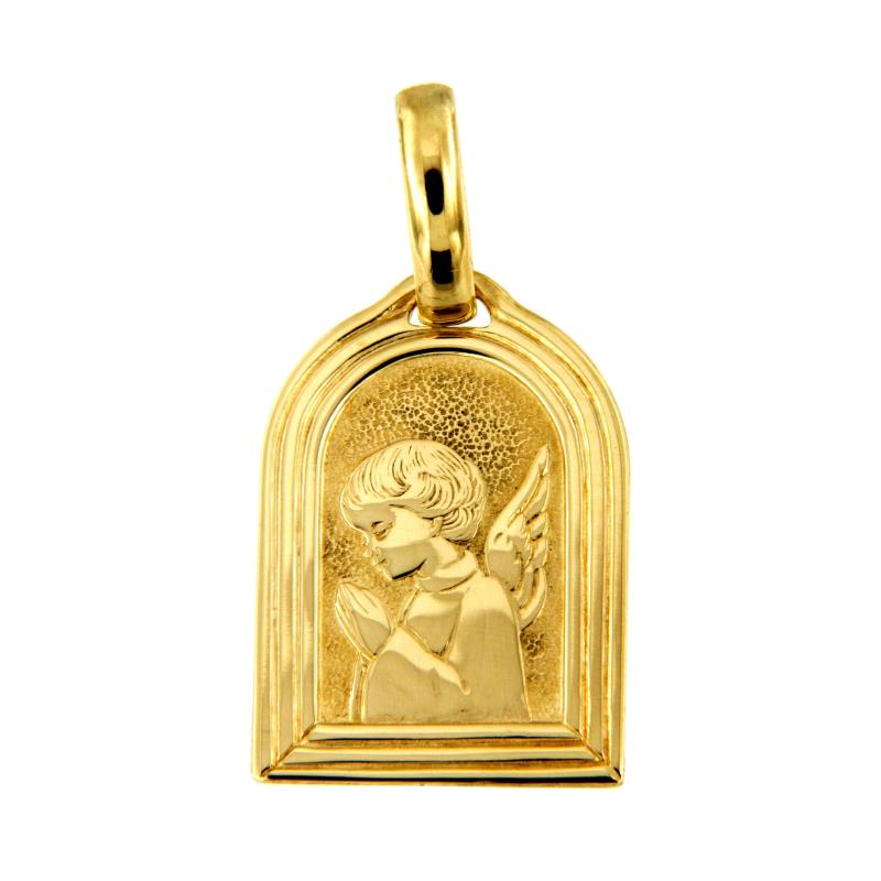 MEDAGLIETTA RELIGIOSA ORO GIALLO 750/1000 ANGIOLETTO - 