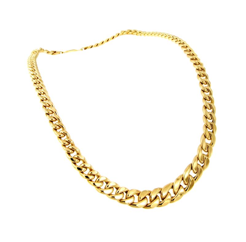 GIROCOLLO ORO GIALLO 750/1000 MAGLIA GRUMETTA A SCALARE - CM. 40 - 