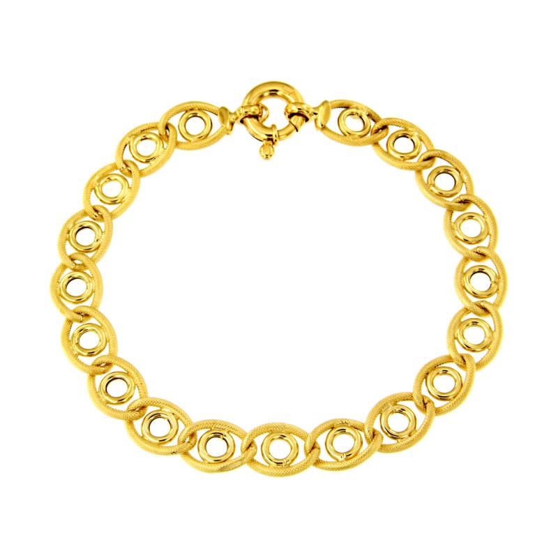 BRACCIALE ORO GIALLO 750/1000 MAGLIA FANTASIA SEMI-SATINATA - CM 20 - 