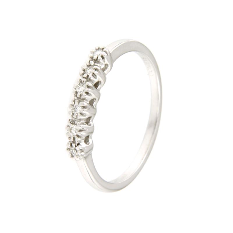 COMETE - VERETTA - ORO BIANCO 750/1000 - CON DIAMANTI TAGLIO BRILLANTE CT 0.09 TOTALI G - SI2 - MIS. 15,5 - COMETE