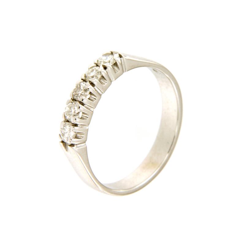 VERETTA ORO BIANCO 750/1000 CON DIAMANTI TAGLIO BRILLANTE CT. 0,30 TOTALI H - SI1 - MIS 11 - 