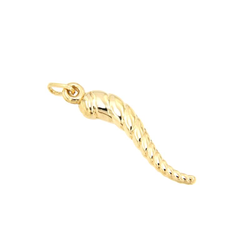 CIONDOLO ORO GIALLO 750/1000 CORNO LAVORATO - 