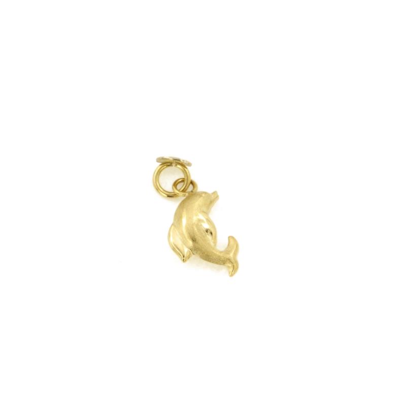 CIONDOLO ORO GIALLO 750/1000 DELFINO SEMI-SATINATO - 