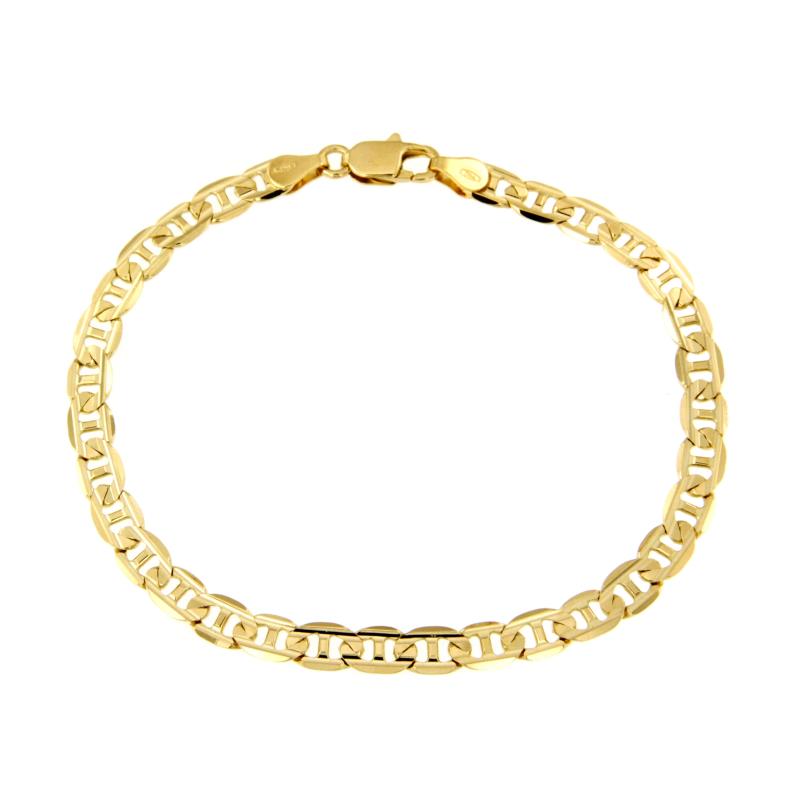 BRACCIALE ORO GIALLO 750/1000 ORO MAGLIA GRUMETTA CON TRAVERSINO - CM 19.5 - 