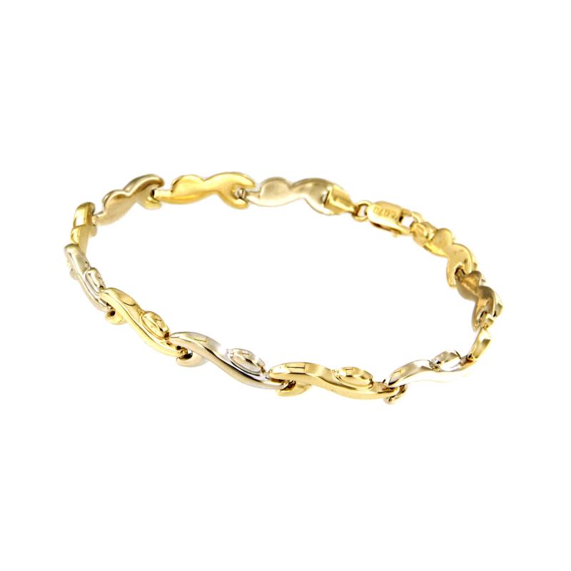 BRACCIALE DUE ORI 750/1000 MAGLIA A SEGMENTI - CM 18 - 