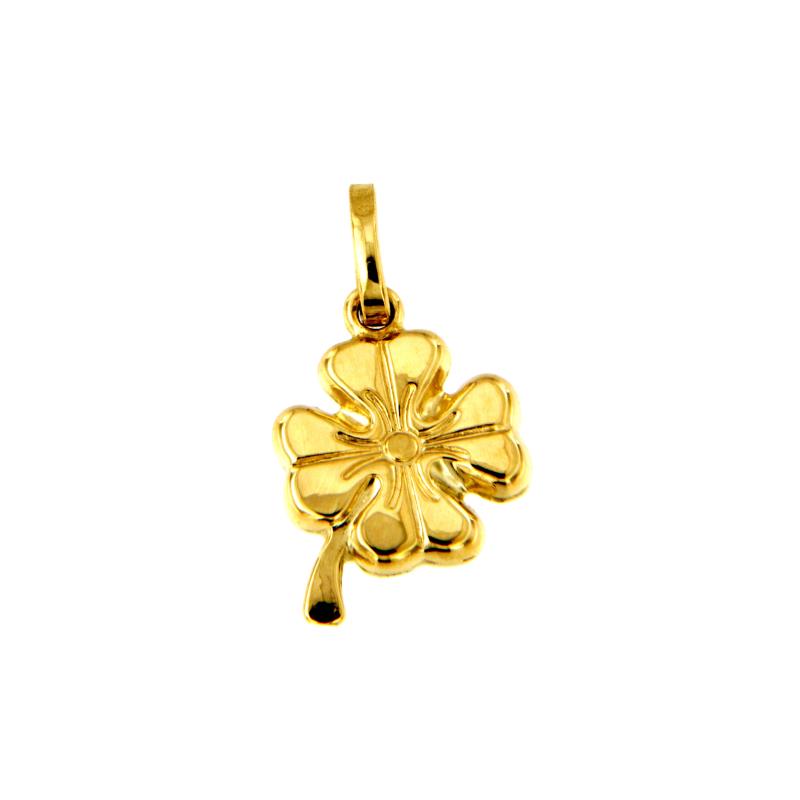 CIONDOLO ORO GIALLO 750/1000 QUADRIFOGLIO - 