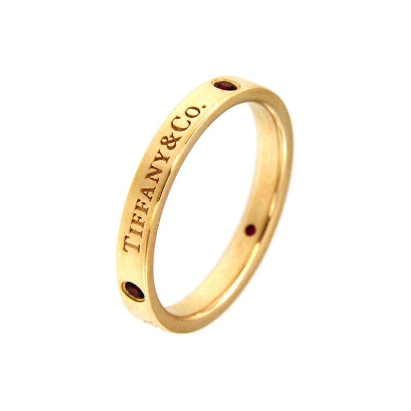 TIFFANY & CO. - ANELLO - ORO ROSA 750/1000 - MOD. FEDINA CON RUBINI - MIS. 16.5 (NO MESSA A MISURA) - TIFFANY & CO.