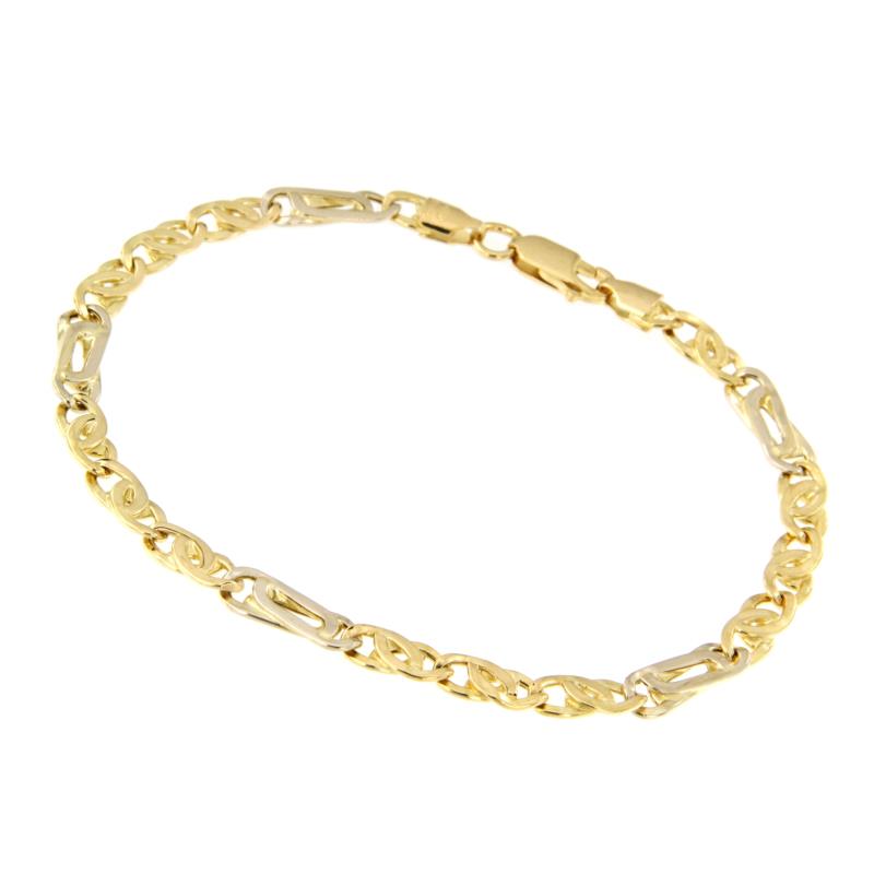 BRACCIALE DUE ORI 750/1000 MAGLIA 3+1 - CM. 20 - 