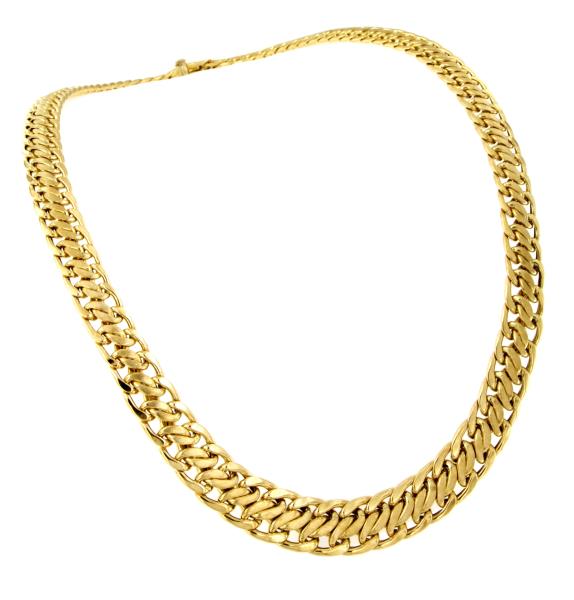 GIROCOLLO ORO GIALLO 750/1000 SEMI-RIGIDO A SCALARE SEMI-SATINATO - CM. 45.5 - 