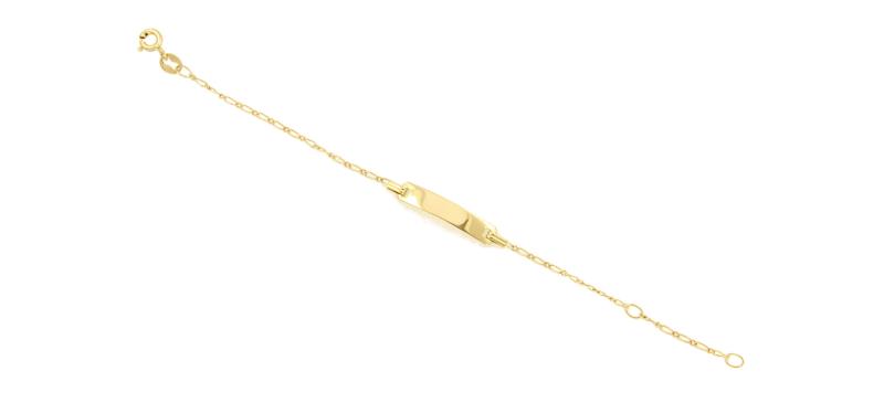 BRACCIALE ORO GIALLO 750/1000 MAGLIA 1+1 CON TARGHETTA - CM. 14.5 - 