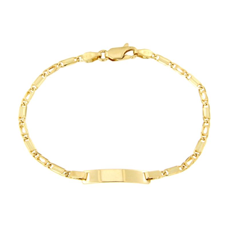 BRACCIALE ORO GIALLO 750/1000 MAGLIA 1+1 CON TARGHETTA - CM. 16 - 