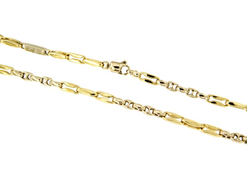 CATENA DUE ORI 750/1000 MAGLIA A SEGMENTI - CM 51.5  - 