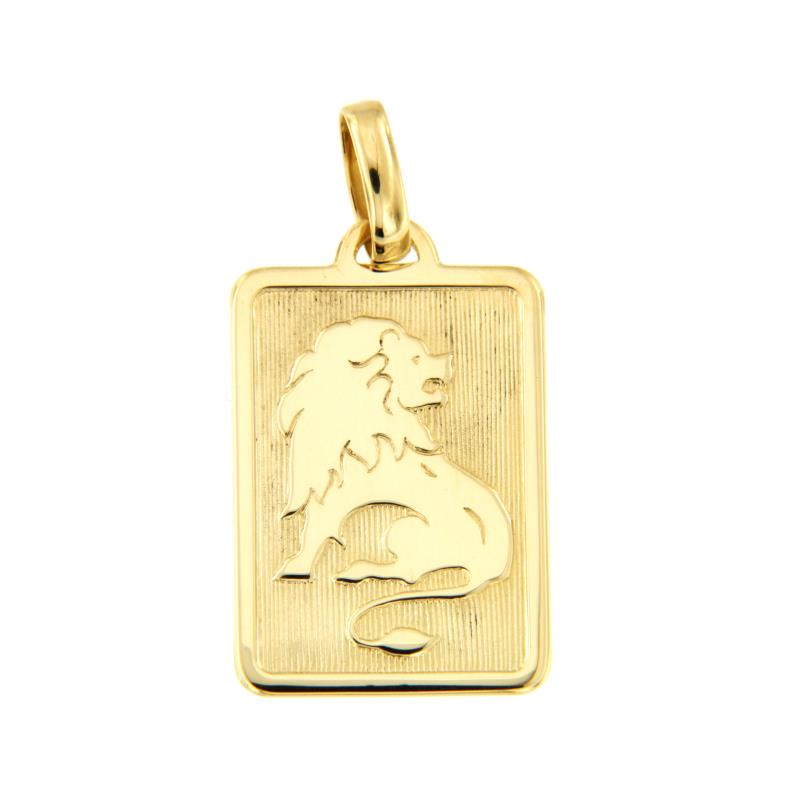 MEDAGLIA ORO GIALLO 750/1000 SEGNO ZODIACALE LEONE - 