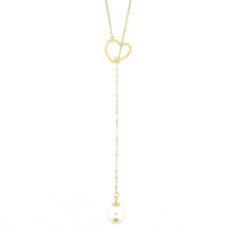 COLLANA ORO GIALLO 375/1000 MAGLIA ROL&Ograve; CON PERLA DI AKOYA MM. 8.00 - 