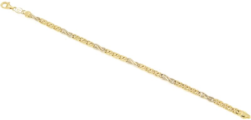 BRACCIALE DUE ORI 750/1000 MAGLIA 3+1 - CM. 20.5 - 