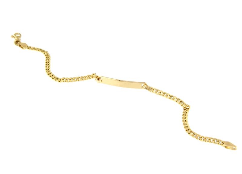 BRACCIALE ORO GIALLO 750/1000 MAGLIA GRUMETTA CON TARGHETTA - CM 16 - 