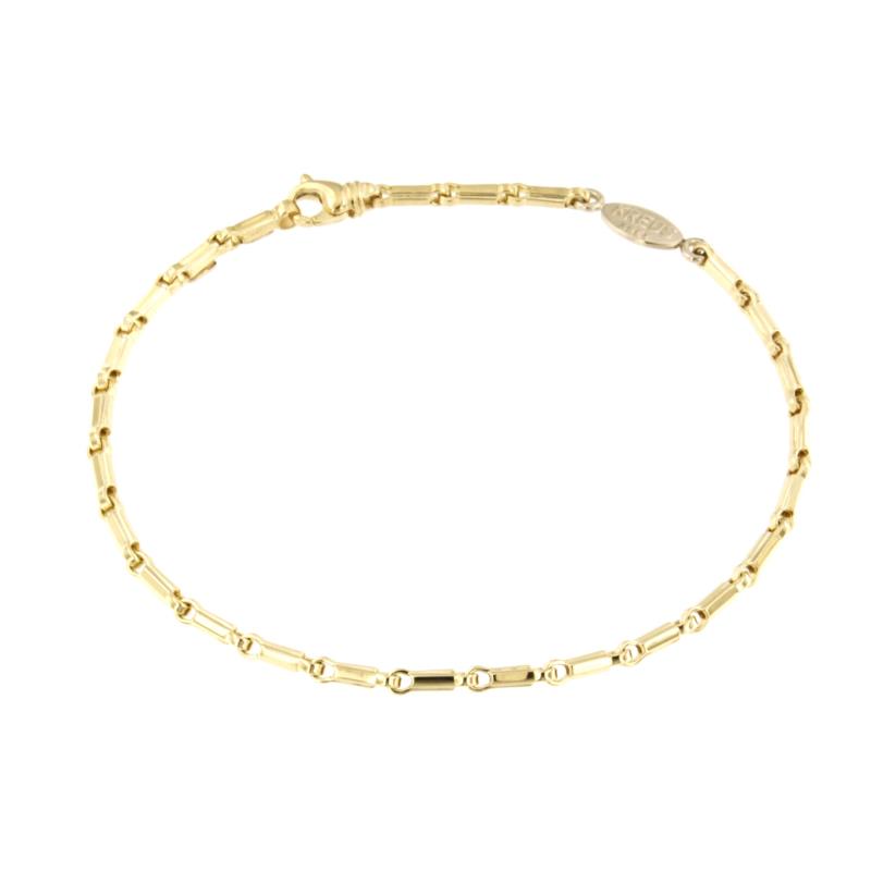 BRACCIALE ORO GIALLO 750/1000 MAGLIA A SEGMENTI TUBOLARI - CM. 21 - 