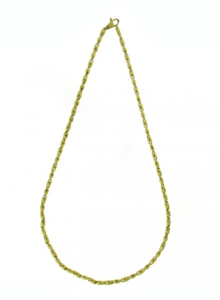 CHIMENTO - COLLANA - ORO GIALLO 750/1000 - MAGLIA BAMBOO OVALE - CM. 45 - CHIMENTO