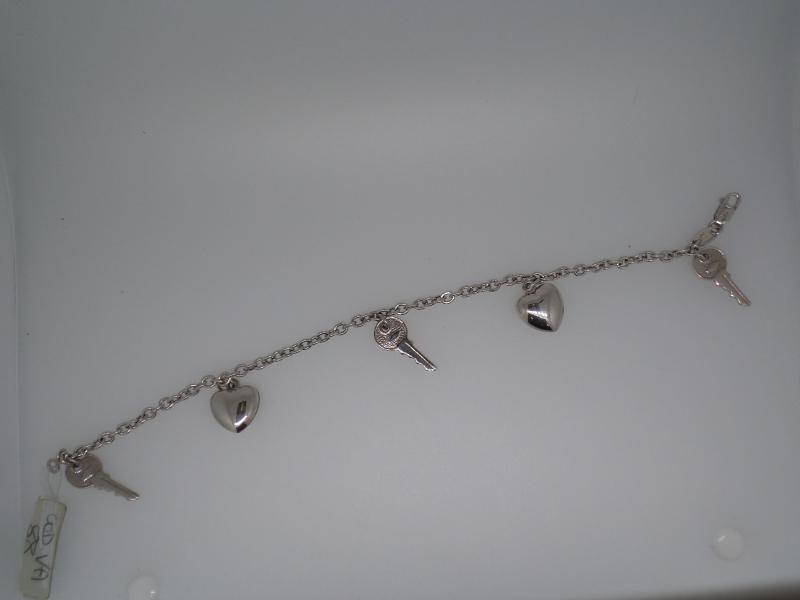 BRACCIALE ORO BIANCO 750/1000  ROL&Ograve; CON CIONDOLI CM 19,5 - 