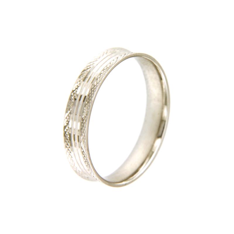 ANELLO ORO BIANCO 750/1000 FEDINA LAVORATA - MIS. 15 - 