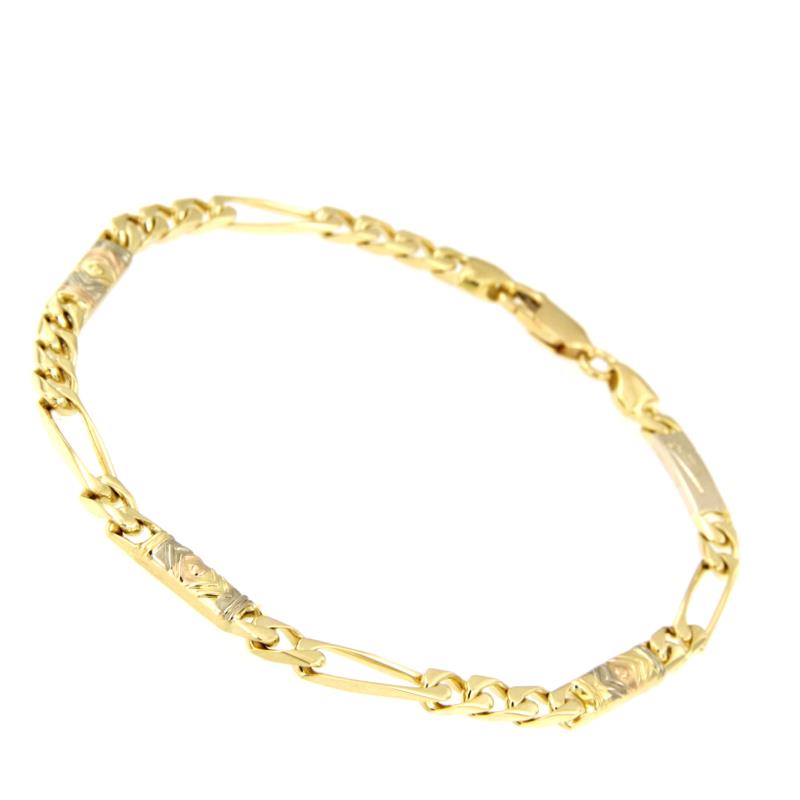 BRACCIALE TRE ORI 750/1000 MAGLIA MISTA - CM 20 - 