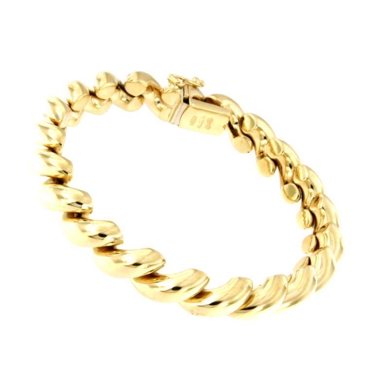 BRACCIALE ORO GIALLO 750/1000 TIPO SPIRALE BOMBATA CM 19.5 - 