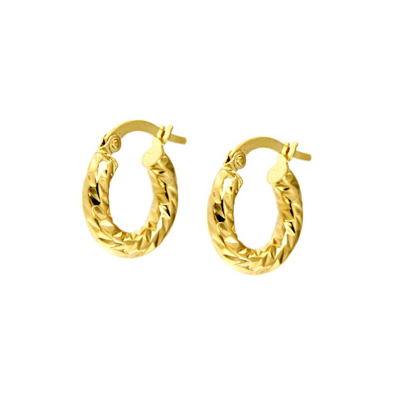COPPIA ORECCHINI ORO GIALLO 750/1000 CERCHIETTI RITORTI - 