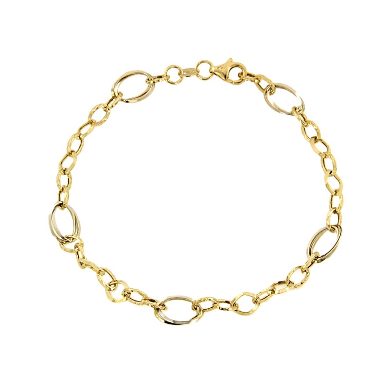 BRACCIALE DUE ORI 750/1000 MAGLIA TIPO 7+1 - CM. 19 - 