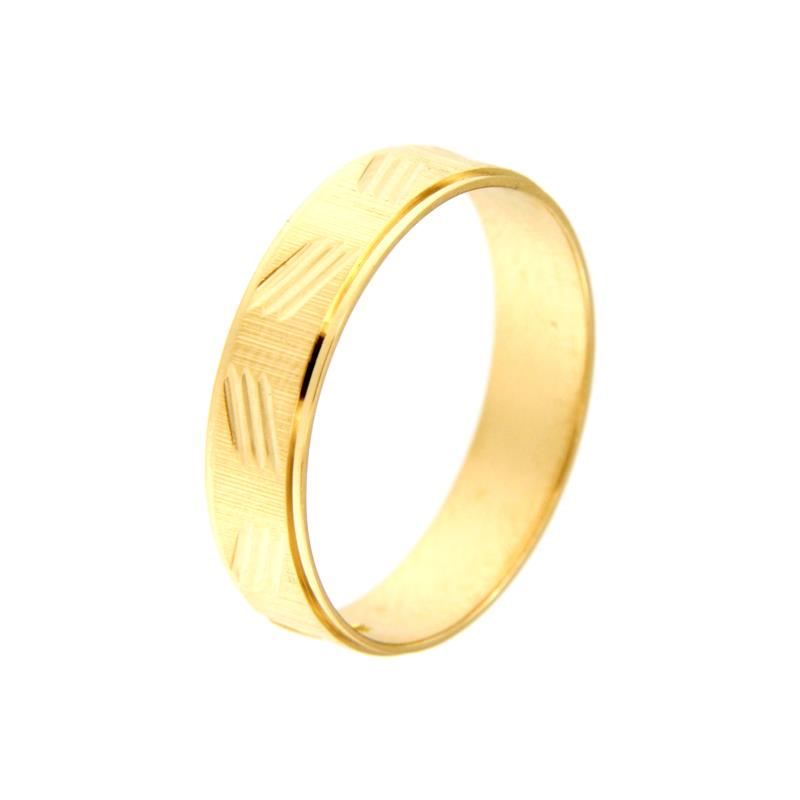ANELLO ORO GIALLO 750/1000 FEDINA LAVORATA - MIS. 20 (NO MESSA A MISURA) - 