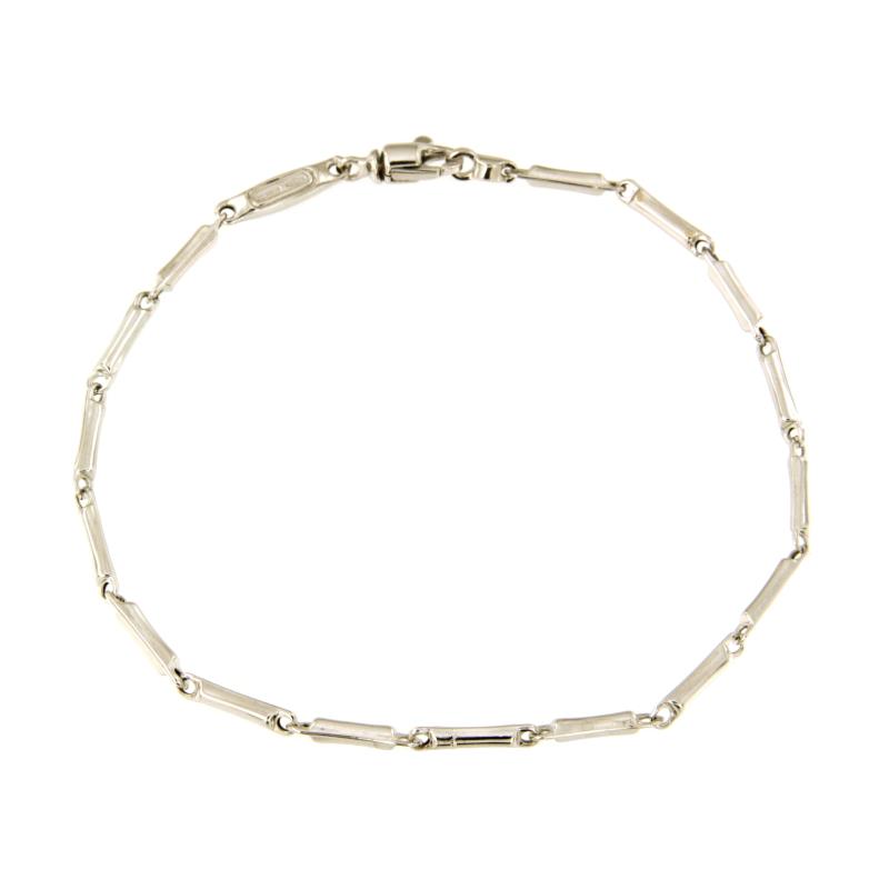 BRACCIALE ORO BIANCO 750/1000 MAGLIA A SEGMENTI - CM. 21.5 - 