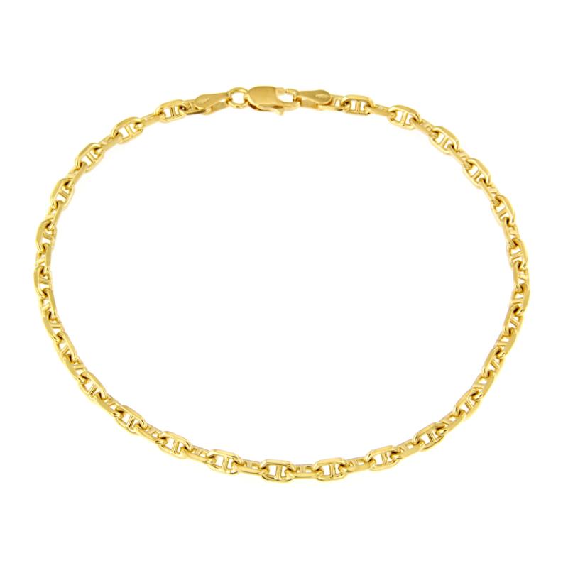 BRACCIALE ORO GIALLO 750/1000 MAGLIA FORZATINA CON TRAVERSINO - CM 21 - 