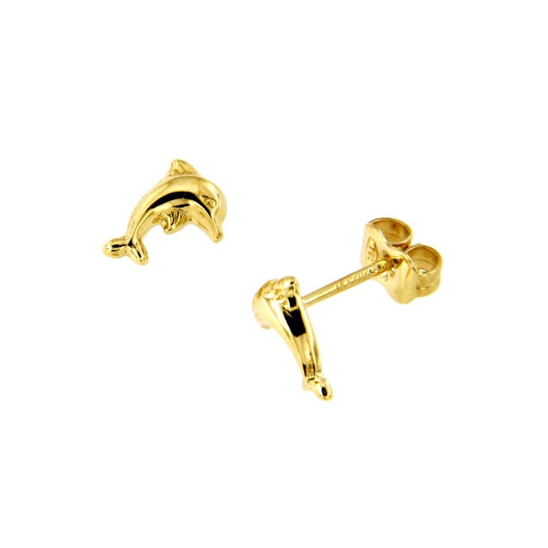 COPPIA ORECCHINI ORO GIALLO 750/1000 DELFINI - 
