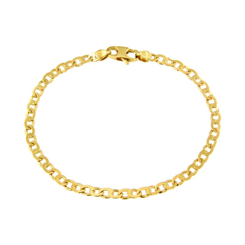 BRACCIALE ORO GIALLO 750/1000 MAGLIA TIPO GRUMETTA PIATTA - CM 20 - 