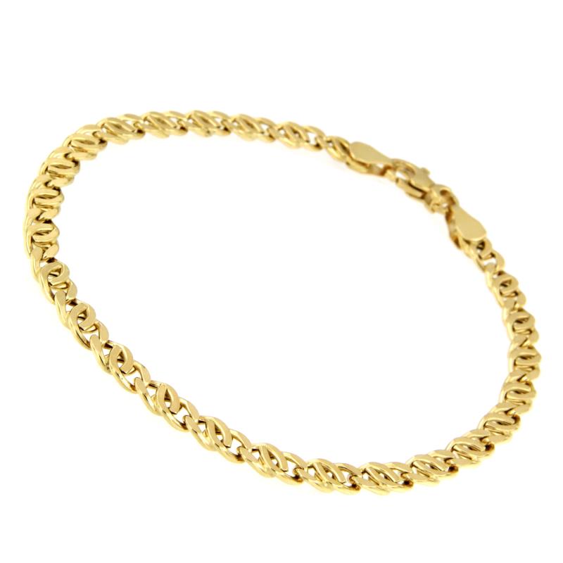 BRACCIALE ORO GIALLO 750/1000 MAGLIA GRUMETTA DOPPIA - CM 20 - 