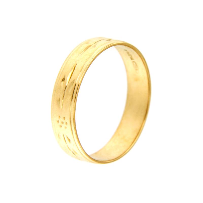 ANELLO ORO GIALLO 750/1000 FEDE LAVORATA - MIS. 20.5 (NO MESSA MISURA) - 