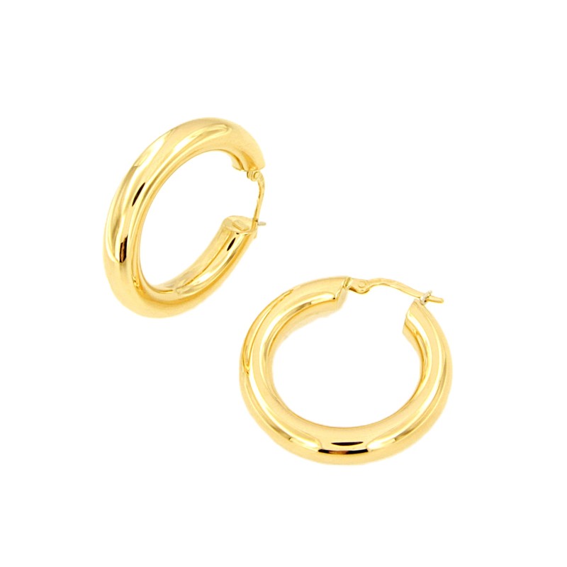 COPPIA ORECCHINI ORO GIALLO 750/1000 CERCHI  - 