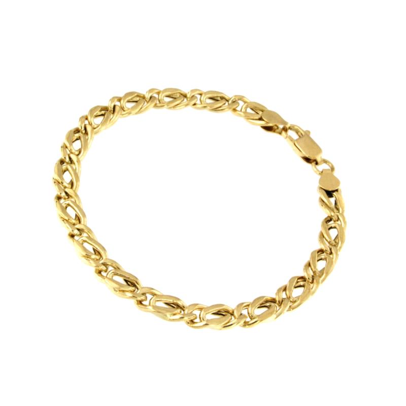 BRACCIALE ORO GIALLO 750/1000 MAGLIA GRUMETTA DOPPIA - CM. 20 - 