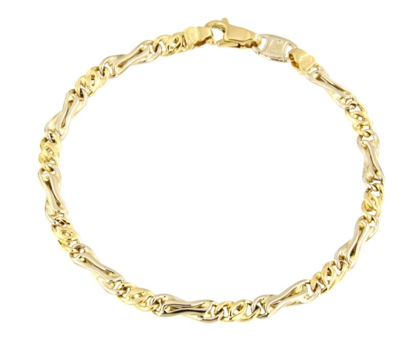 BRACCIALE DUE ORI 750/1000 MAGLIA 1+1 - CM. 18.5 - 