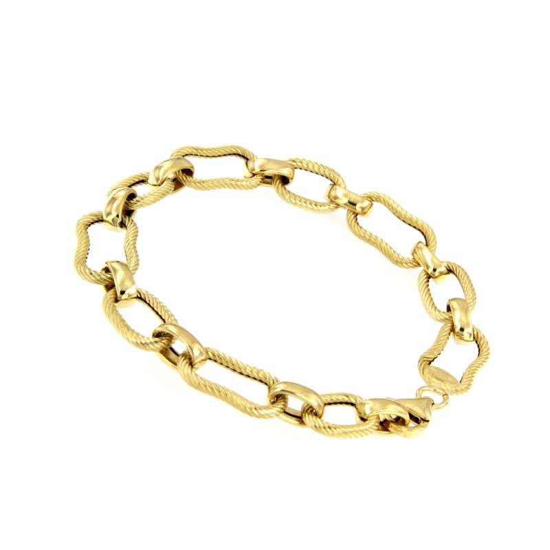 BRACCIALE ORO GIALLO 750/1000 SEMI-ZIGRINATO - CM. 19 - 