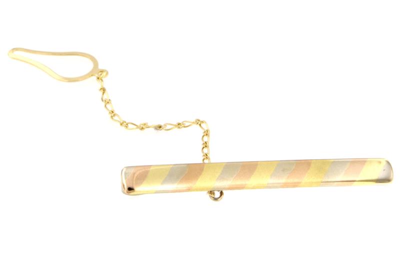 FERMACRAVATTE TRE ORI 750/1000 SEMI-SATINATO - 