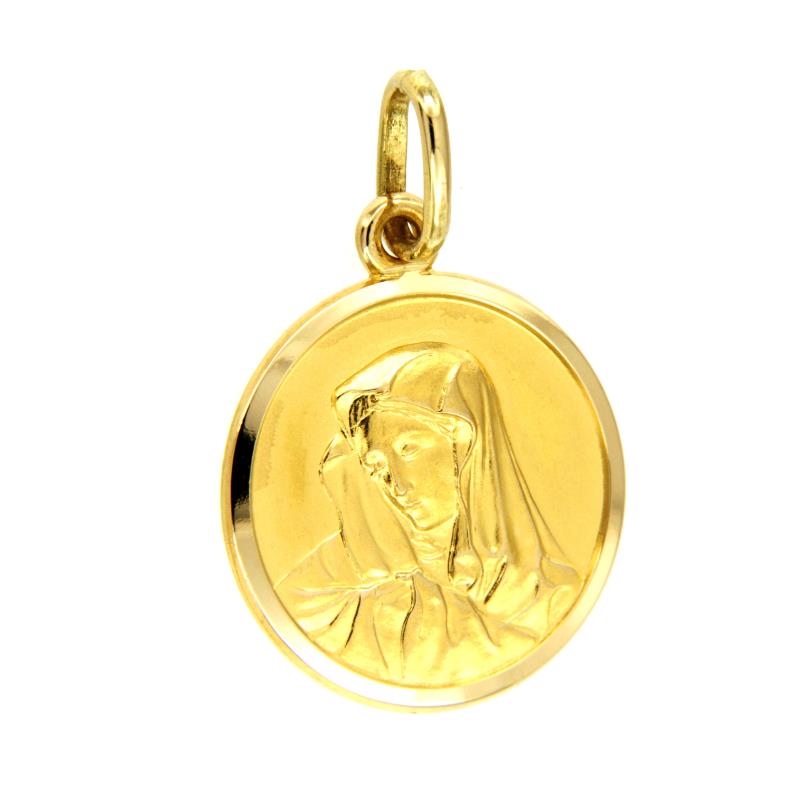 MEDAGLIETTA RELIGIOSA ORO GIALLO 750/1000 MADONNA - 