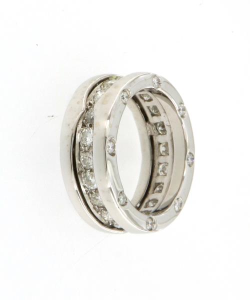 ANELLO ORO BIANCO 750/1000 FASCIA CON DIAMANTI CT 1,32 COLORE H PUREZZA VS MIS 14 - 